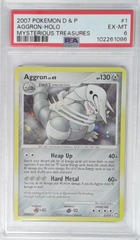 V1889: 2007: Aggron: 1/123: Mysterious Treasures: D & P: PSA: 6: EX-MT: 102261086